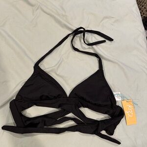 criss cross black bikini top